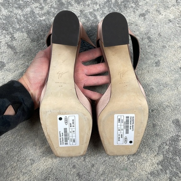 New Giuseppe Zanotti Tytania Satin Mule Sandals Zipper Toes Platform Heels Sz 40 - Picture 16 of 16